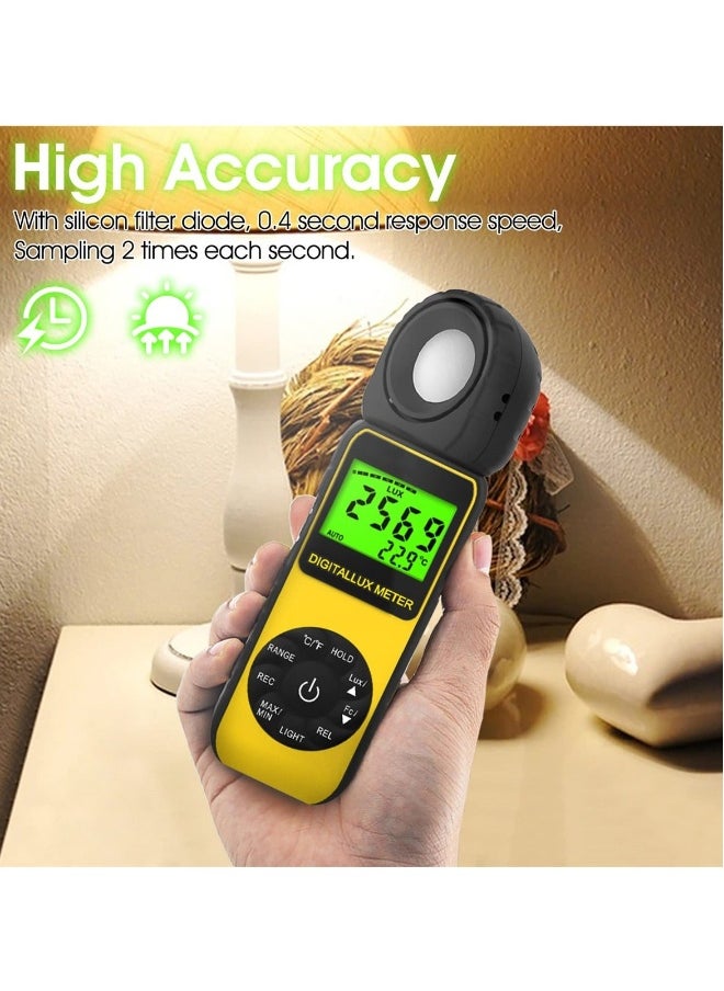 Generic - Handheld Digital Illuminance Light Meter, Measure Range Up to 400,000Lux (0.01~40,000 FC), 270º Rotated Sensor, Backlight, for Foot Candles, Plants, LED Lights - Image 1