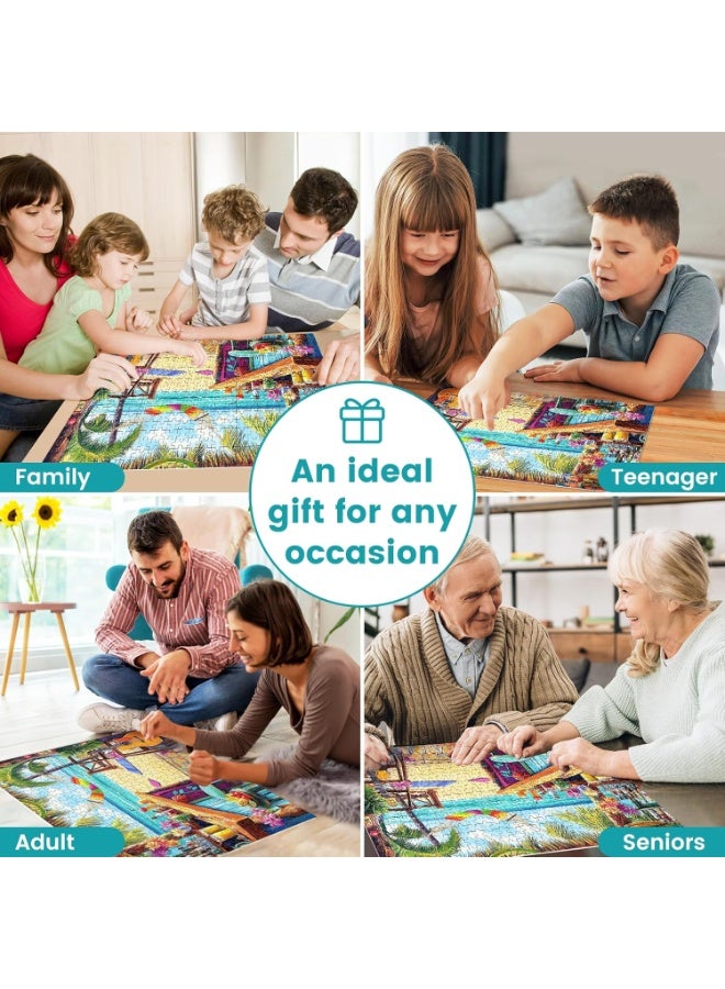 1000-piece adult puzzle, holiday puzzle, seaside cabin puzzle, 1000-piece birthday party puzzle, fun puzzles suitable for families, children, and adults, interesting and challenging family games. - Image 3