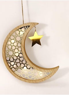 TAPIT LED Lights Moon and Stars Ramadan Decorations Ramadan Hanging Ornaments Mubaraks Wall Decor for Home Ramadan Party Decoration Eid Hanging Decorations for Hanging on Walls Windows Trees  - Image 1