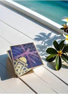 Fun 2 Bags 40 PCS, 33x33cm Blue, Golden Roof Table Napkins, Birthday Party, Weddings and Dinners  - Image 3
