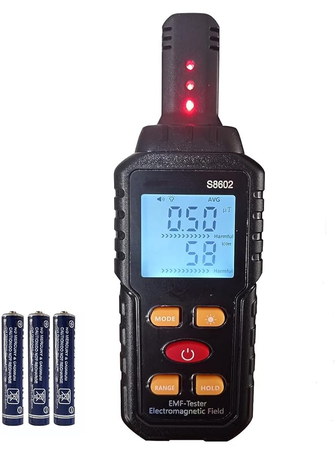 PROMASS promass Emf Detector Tester,Electromagnetic Field Radiation Detector, Handheld Digital LCD EMF Reader Measure with Sound Light Alarm, Ghost Hunting Equipmetent  - Image 1