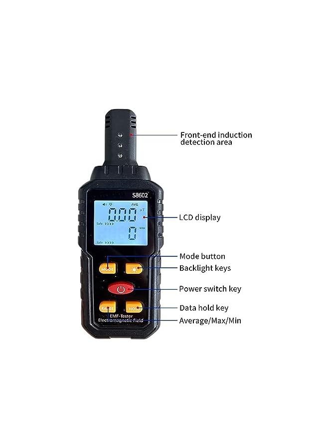 PROMASS promass Emf Detector Tester,Electromagnetic Field Radiation Detector, Handheld Digital LCD EMF Reader Measure with Sound Light Alarm, Ghost Hunting Equipmetent  - Image 3
