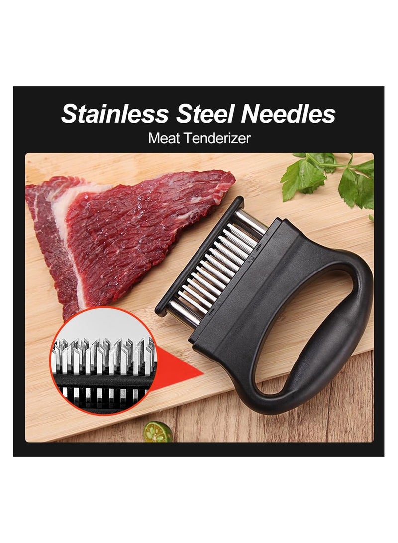 SYOSI Meat Tenderizer with 48 Stainless Steel Ultra Sharp Needle Blades, Handheld Meat Tenderizer Needle, Meat Tenderizer Kitchen Tool for Steak Chicken Beef Tenderizing, BBQ, Marinade (Black) - Image 3