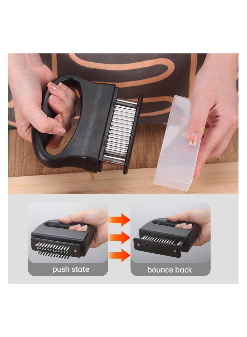 SYOSI Meat Tenderizer with 48 Stainless Steel Ultra Sharp Needle Blades, Handheld Meat Tenderizer Needle, Meat Tenderizer Kitchen Tool for Steak Chicken Beef Tenderizing, BBQ, Marinade (Black) - Image 5