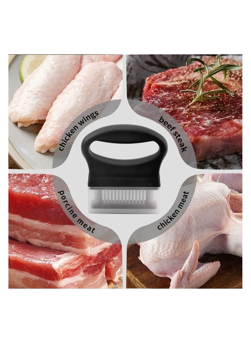 SYOSI Meat Tenderizer with 48 Stainless Steel Ultra Sharp Needle Blades, Handheld Meat Tenderizer Needle, Meat Tenderizer Kitchen Tool for Steak Chicken Beef Tenderizing, BBQ, Marinade (Black) - Image 2