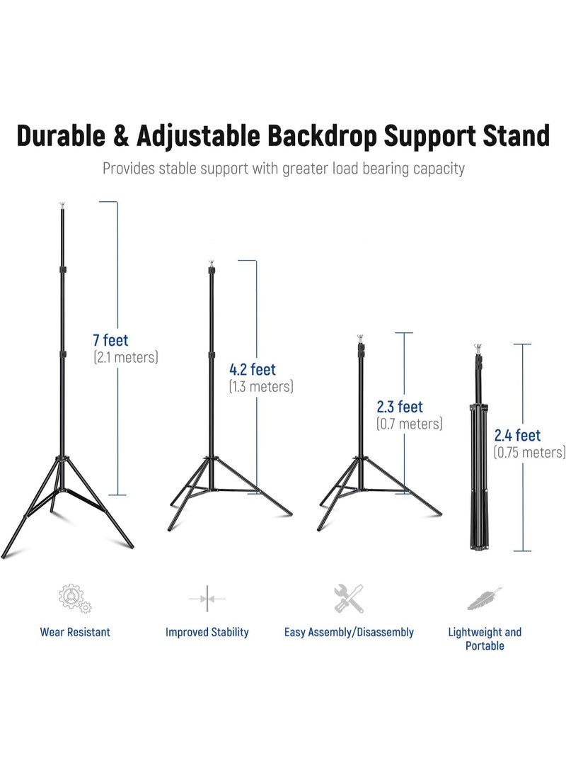 نيوير Neewer Photo Studio Backdrop Support System, 10ft/3m Wide 6.6ft/2m High Adjustable Background Stand with 4 Crossbars,8 Backdrop Clamps, 2 Sandbags, and Carrying Bag for Portrait & Studio Photography black - Image 5