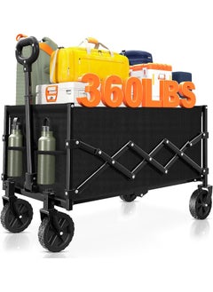 Bukela Collapsible Wagon Cart Foldable - Lightweight Portable Heavy Duty Folding Beach Wagons with Wheels - Outdoor Utility Carts for Grocery, Camping, Shopping, Sports, Garden with Large Capacity  - Image 1