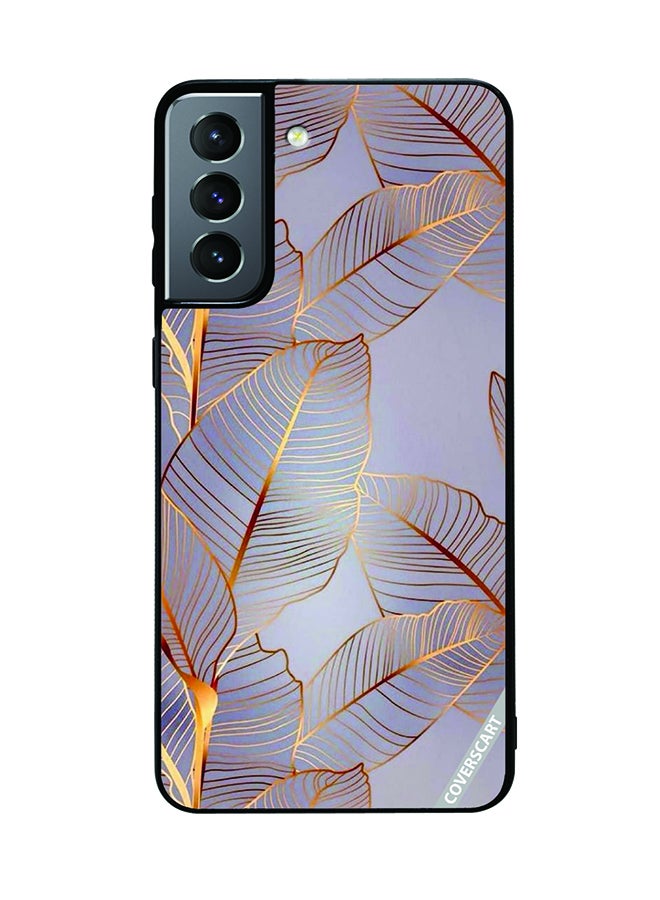 COVERSCART Protective Case Cover For Samsung Galaxy S21 FE 5G Golden Leaf Design Multicolour