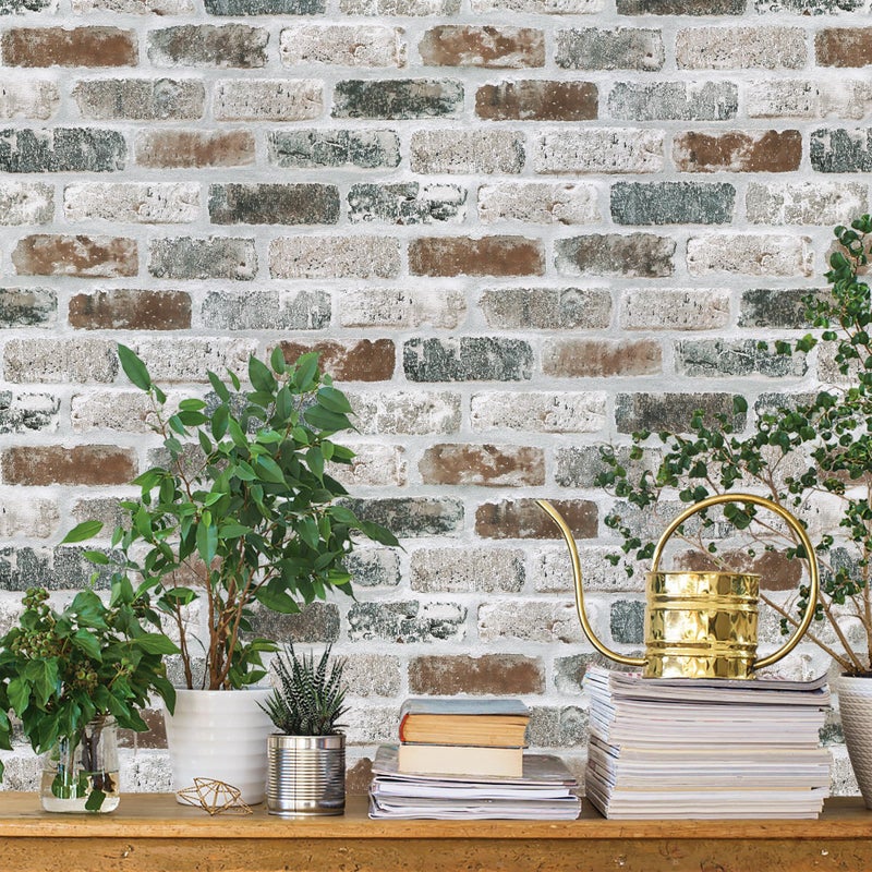 Guvana 173118 Brick Wallpaper RedBlueGrey Brick Peel and Stick Wallpaper 3D Vintage Brick Contact Paper Self Adhesive Removable Contact Paper Faux Brick Texture Wallpaper for Bedroom Decor