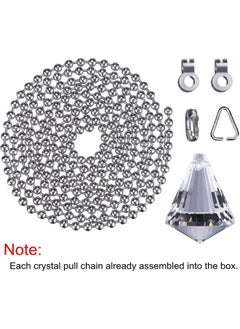 Jovitec Jovitec 2 Pieces Pull Chain Ceiling Fan Pull Chain Ornaments Light Pull Chain Extension Decorative Crystal Pull Chain, 1 Meter Long Each Chain  - Image 2