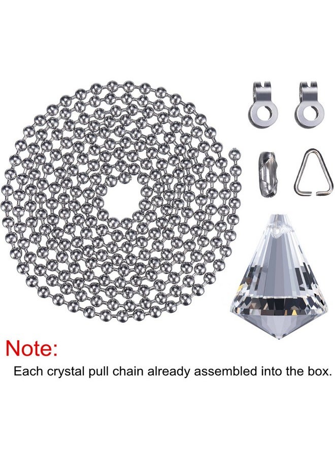Jovitec - Jovitec 2 Pieces Pull Chain Ceiling Fan Pull Chain Ornaments Light Pull Chain Extension Decorative Crystal Pull Chain, 1 Meter Long Each Chain - Image 1