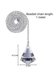 Jovitec Jovitec 2 Pieces Pull Chain Ceiling Fan Pull Chain Ornaments Light Pull Chain Extension Decorative Crystal Pull Chain, 1 Meter Long Each Chain  - Image 3