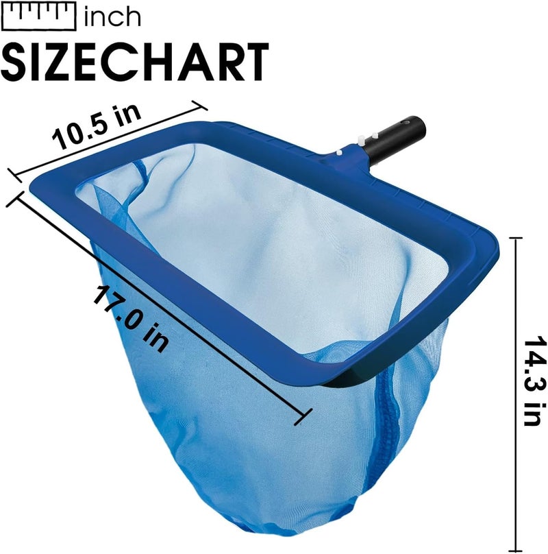 Poolvio Professional Swimming Pool Skimmer Net, Heavy Duty Pool Leaf Rake, Fast Cleaning Tool for Inground & Above Ground Pool (Pole not Included) - Image 2