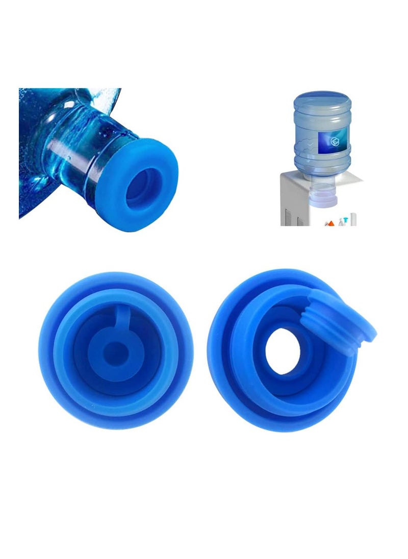 Generic 5 Gallon Water Jug Cap, 2 Packs Reusable Water Bottle Lids Replacement, Non-Spill Silicone 55mm Water Jug Cover  - Image 1