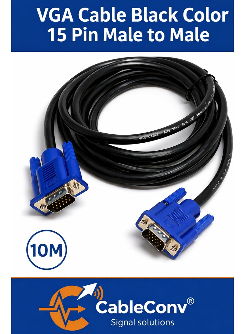 CABLE CONV 10M VGA to VGA 15 Pin Male to Male Cable – High Quality Video Display Cable - Image 1