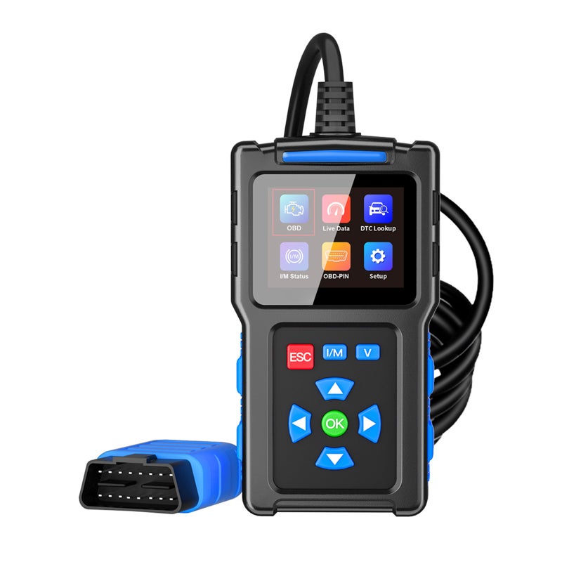 OBDII Scanner Diagnostic Tool Automotive Code Reader with the Function Mode 6, Mode 8 Read Clear DTC Live Date I/M Status Battery Voltage Detection View Freeze Frame for All OBDII Car - Image 1