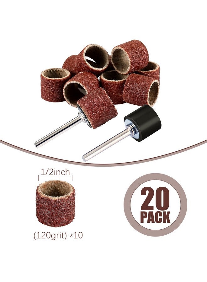 Leelosp 22 Pet Nail Grinder Replacement Kit with Grit Sanding Bands Pet Smoother Claw Care Black Grinding Drums Dog Nail Grinder Replacement Dog Claw Grooming Supplies(1/2 Inch 120 Grit)  - Image 2