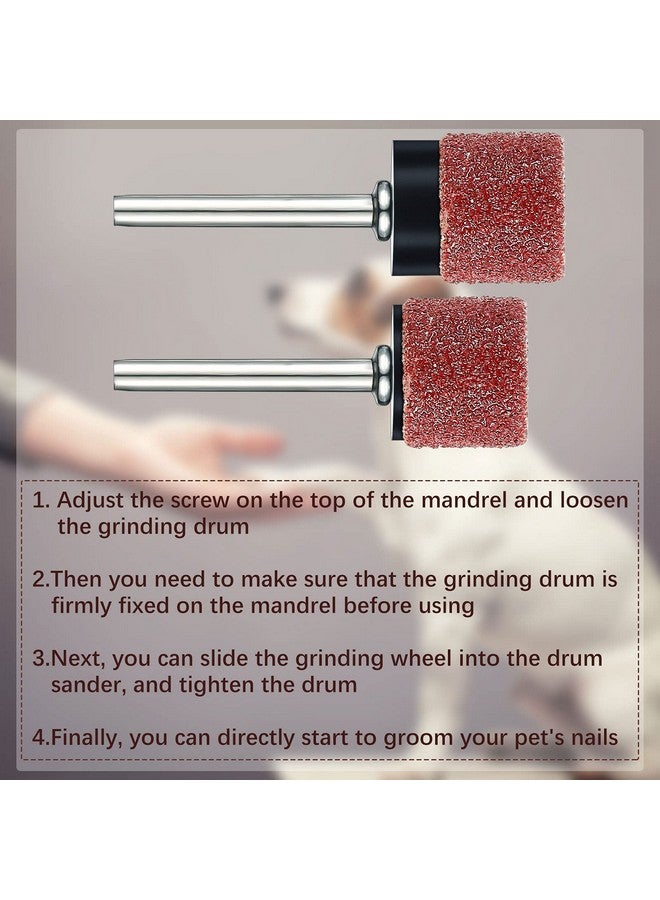 Leelosp 22 Pet Nail Grinder Replacement Kit with Grit Sanding Bands Pet Smoother Claw Care Black Grinding Drums Dog Nail Grinder Replacement Dog Claw Grooming Supplies(1/2 Inch 120 Grit)  - Image 4