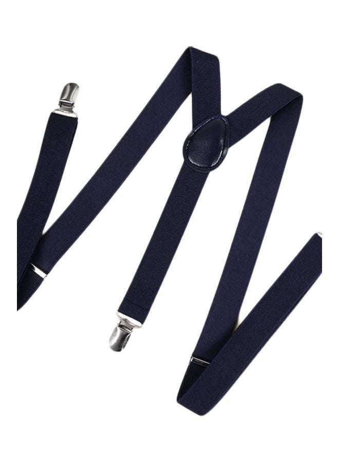 Clip On Suspenders Elastic Y-Shape Back Formal Braces Dark Blue - Image 1