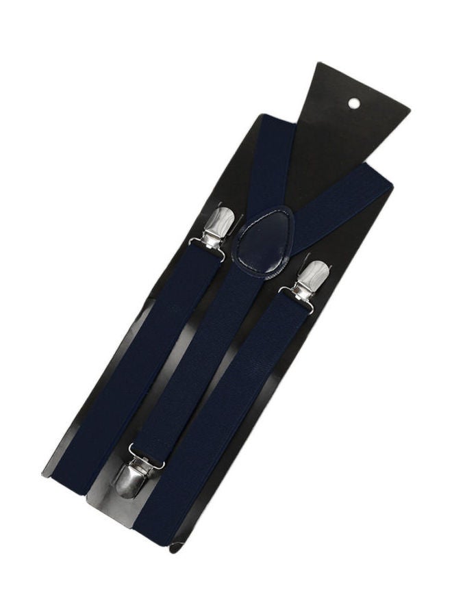 Clip On Suspenders Elastic Y-Shape Back Formal Braces Dark Blue - Image 2