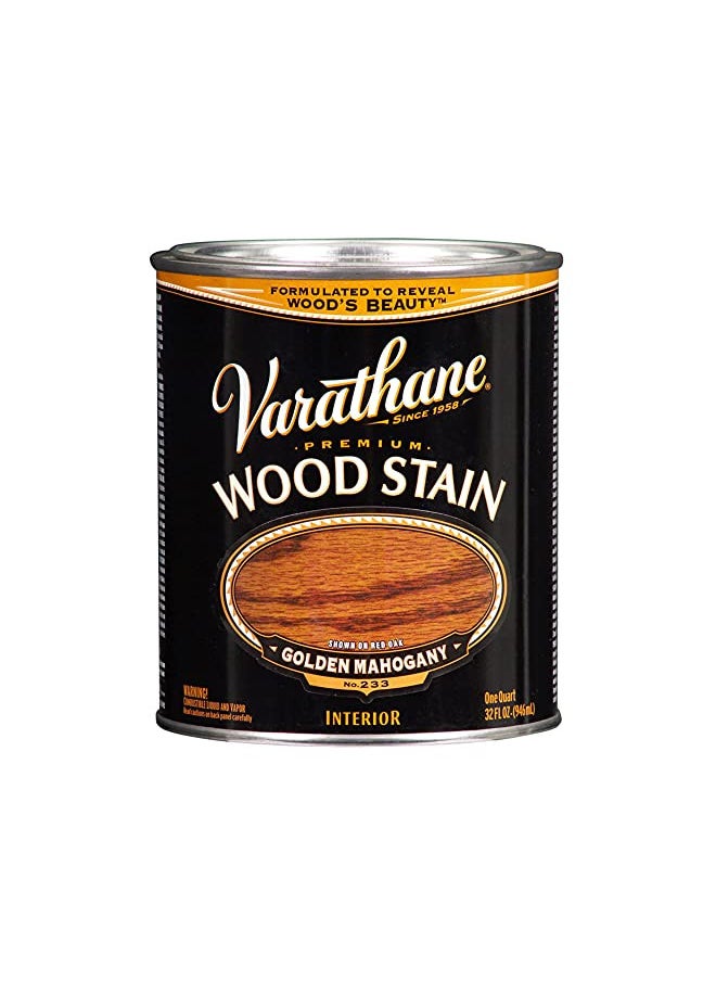 RUST-OLEUM Rust-Oleum Varathane 211718H Premium Wood Stain, Quart, Golden Mahogany, 32 Fl Oz  - Image 1