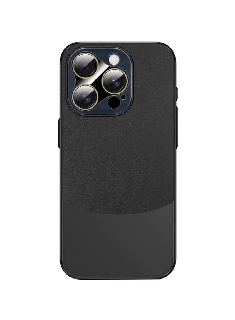 حافظة جلدية لجهاز iPhone 15 Pro Max/15 Pro/15 Plus/15، حافظة نحيفة تحمي كامل عدسة الكاميرا، مقاومة للخدوش للنساء والرجال