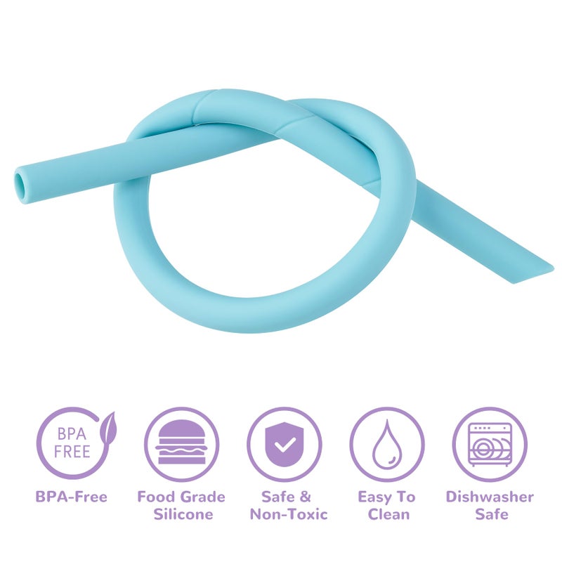 NiHome 14PCS Silicone Straws for Stanley 40oz 30oz Tumbler, 14â€ Extra Long Reusable Drinking Straw, Flexible Can Cut Length for 1/Half Gallon 75 64 OZ Large Water Bottle - 2 Cleaning Brushes (Macaron) - Image 5