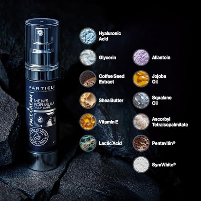 Particle 6-in-1 Face Cream for Men, Men’s Daily Hydrating Moisturizer with Vitamin C, Jojoba Oil, Vitamin E & Hyaluronic Acid, Skin Care Routine, Healthy Skin Support, Pack of 1, 1.7 FL OZ - Image 3