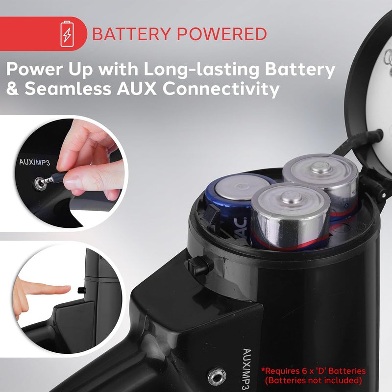 Pyle مكبر صوت ميغافون PA مع صفارة مدمجة - تحكم في مستوى الصوت القابل للتعديل ونطاق 1200 ياردة - لتشجيع مشجعي ومدربي كرة القدم، كرة السلة، البيسبول، الهوكي أو للتدريبات الأمنية - Image 5