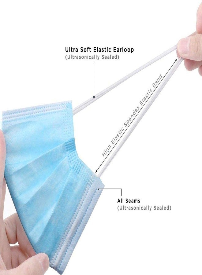 7Shield Non Woven 25GSM Meltblown Disposable Surgical Mask With Built in Nose Pin breathe safe (Blue, Without Valve, Pack of 50) for Unisex - Image 4