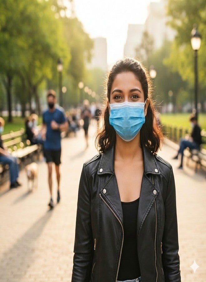 7Shield Non Woven 25GSM Meltblown Disposable Surgical Mask With Built in Nose Pin breathe safe (Blue, Without Valve, Pack of 50) for Unisex - Image 5