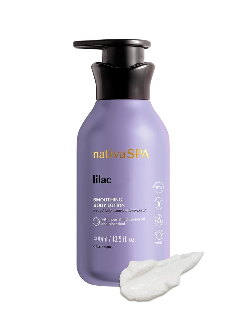 NATIVA SPA O BOTICÁRIO Nativa SPA by O Boticário, Lilac Smoothing Body Lotion with Nourishing Quinoa Oil + BioRetinol, Fragranced Skin Moisturizer, 13.5 Ounce - Image 1