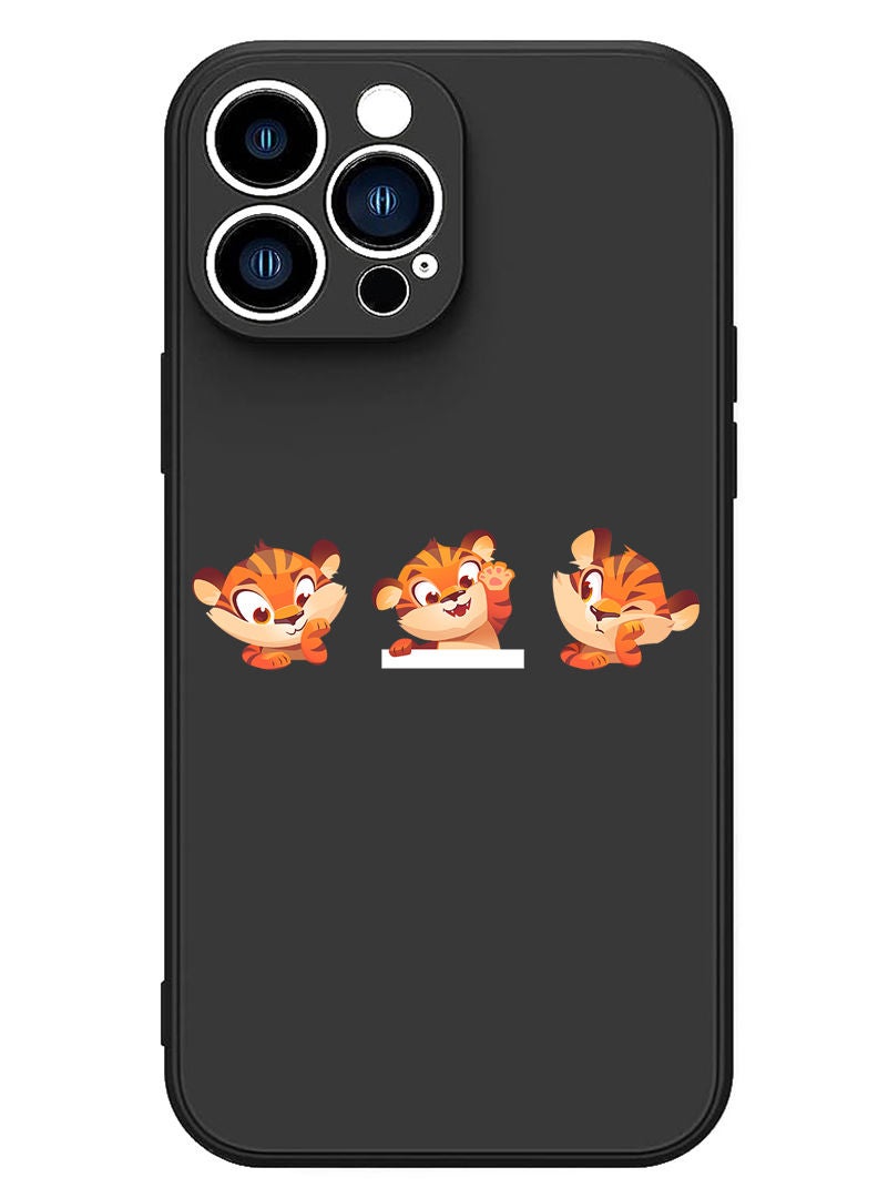 Theodor Protective Slim Fit Case Liquid Silicone Cover with Full Body Protection Anti-Scratch Shockproof Case For iPhone 13 Pro Max Black  - Cute Unicorn - Image 1