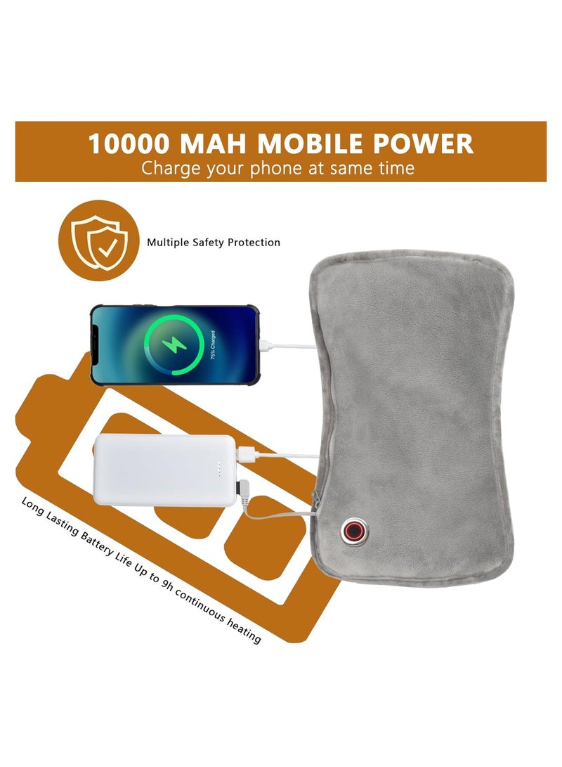 Generic Rechargeable Hand Warmer, 10000mAh Electric Heating Glove Power Bank Portable Graphene Hand Warmer Bag with 3 Levels and Double Sided Heating - Image 5
