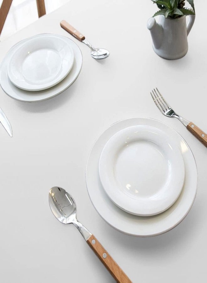 5-Pack White Disposable Plastic Tablecloth for Rectangle Tables（54 x 108 inch), Size for 6-8 Foot Rectangle Table , Waterproof White Plastic Tablecloth Indoor/Outdoor Parties Cloth for Wedding,Party,Picnic,Camping and Banquet,Disposable or Reusable in - Image 4