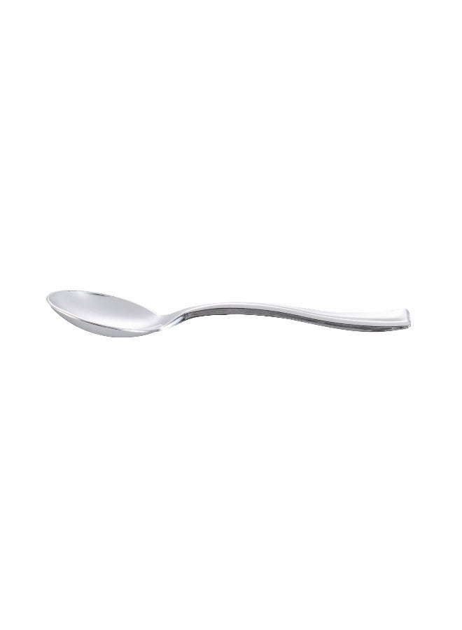 Restaurantware 4 Inch Mini Spoons, 500 Disposable Tiny Spoons - Heavy-Duty, Pair With Appetizers or Desserts, Silver Plastic Sample Spoons, For Parties, Weddings, Or Catering - Image 1