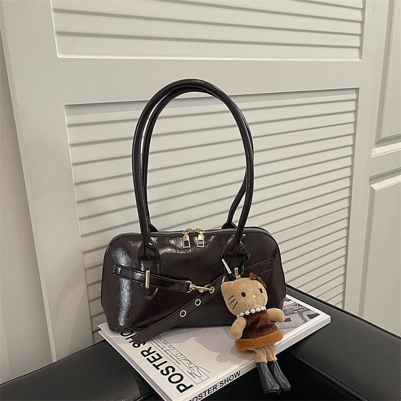 Women's Retro Korean Style PU Leather Shoulder Bag - Image 4
