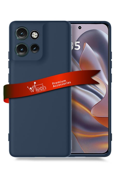 Motorola Edge 50 Neo 5G 2024 Premium Soft Liquid Silicone Case Cover - Strom Blue