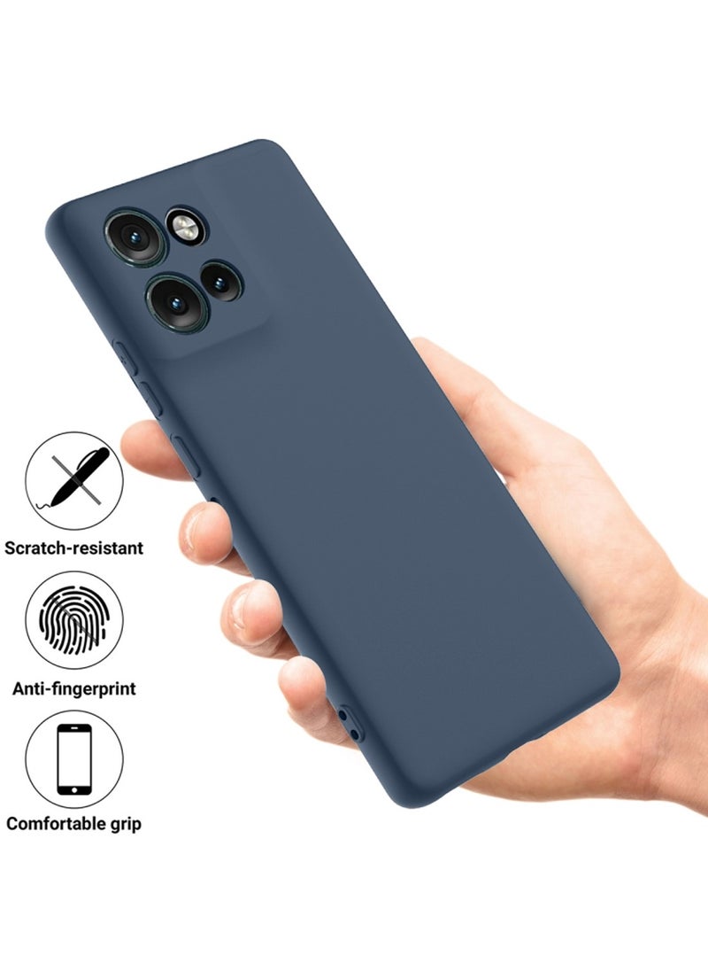 Motorola Edge 50 Neo 5G 2024 Premium Soft Liquid Silicone Case Cover - Strom Blue