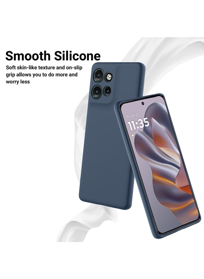 Motorola Edge 50 Neo 5G 2024 Premium Soft Liquid Silicone Case Cover - Strom Blue