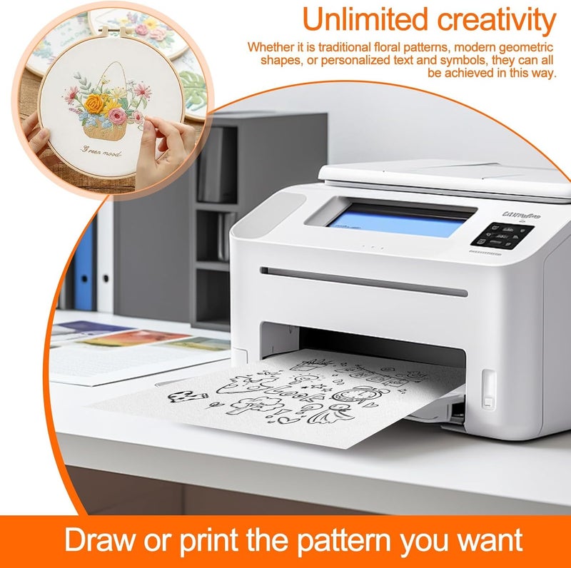 KASTWAVE Set product combo compatible Water Soluble Embroidery Stabilizer Sheets, 12PCS A5 Self-Adhesive Dissolvable Backing Paper 21x15cm, Wash Away Stabilizer for Machine Embroidery, Hand Sewing, Applique, Patch Making, Crafts Repeated use resistant selected material - Image 4