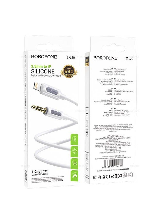 BOROFONE iPhone aux cable or wire from Lightning port to male Aux - Image 3