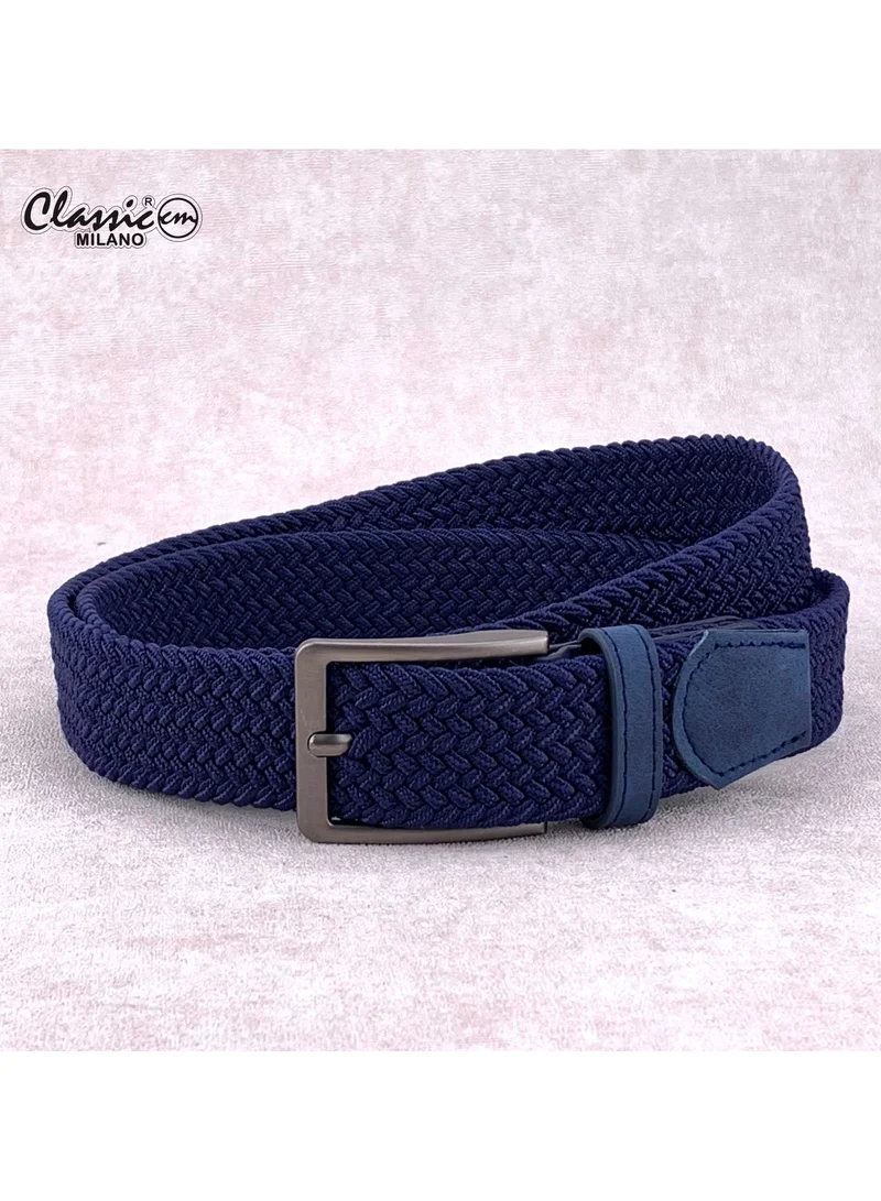 Classic Milano Braided Cotton Elastic Stretch Belt for Men & Women, Woven Canvas Web Belt with Gift Box, Adjustable Men's Belt | Full Length: 110CM (Free Size - Fits up to the waist of 40 Inches / 100 CM)