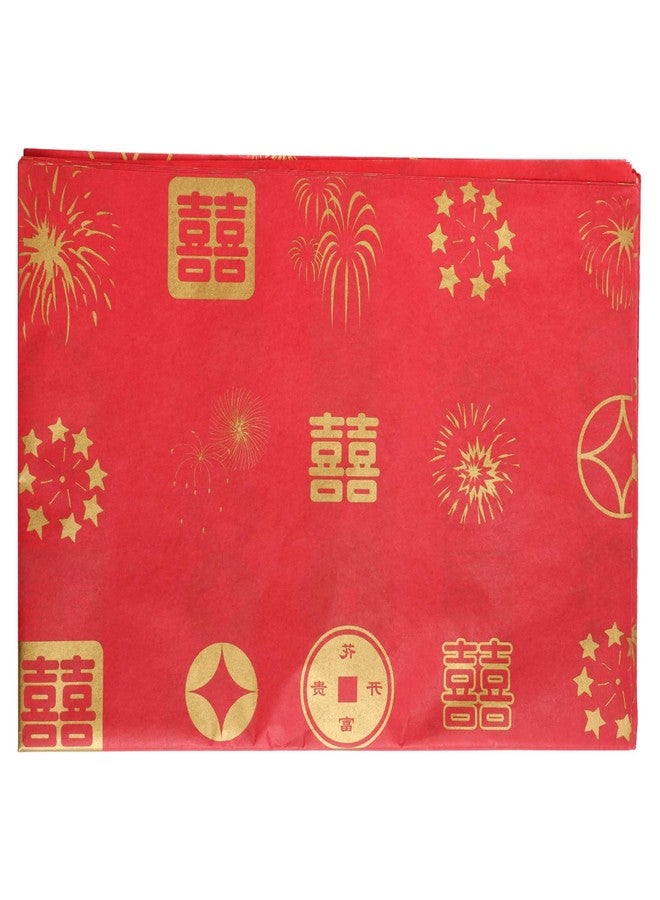 XIHIRCD 30PCS Chinese Tissue Paper, 19.69x13.78 Red Tissue Paper Chinese Styled New Year Tissue Paper Sheets with Chinese Elements for Gift Wrapping Crafts Making Wedding Birthday Party Baby Showers - Image 1