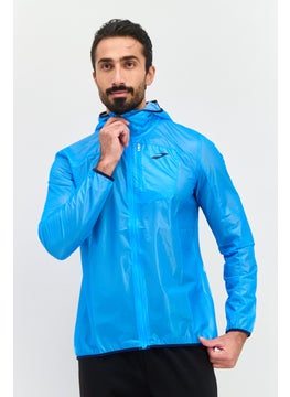 Men Sportswear Fit Windbreaker Running Jacket, Blue