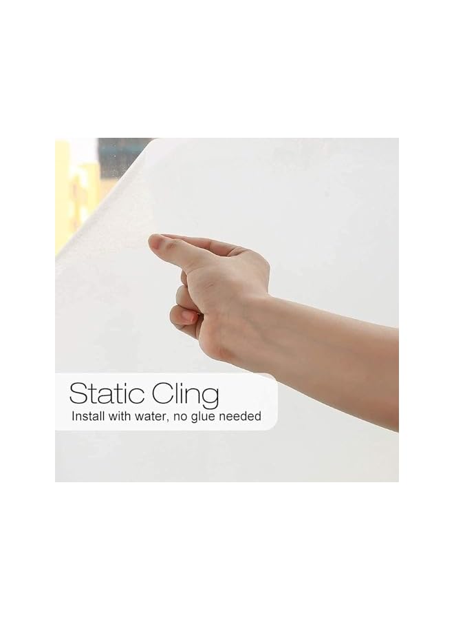The Bros Privacy Window Film, 30x200cm Frosted Glass Film Matte Static Cling Non Adhesive, Opaque Heat Control No Glue Anti-UV Window Sticker for Bathroom Home Office Living Room - Image 2