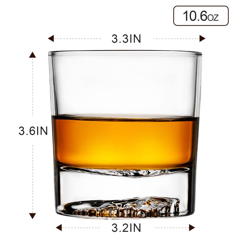 PARACITY Whiskey Glasses, Eagle Pattern Thick Bottom, Old Fashioned Glasses for Scotch, Whiskey, Gin, Vodka, 10.6oz Whiskey Glasses Set of 2, Gift for Men - Image 2