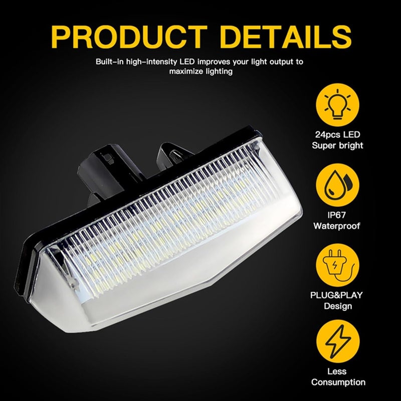 QASULER 2x White LED License Plate Lights - Image 4