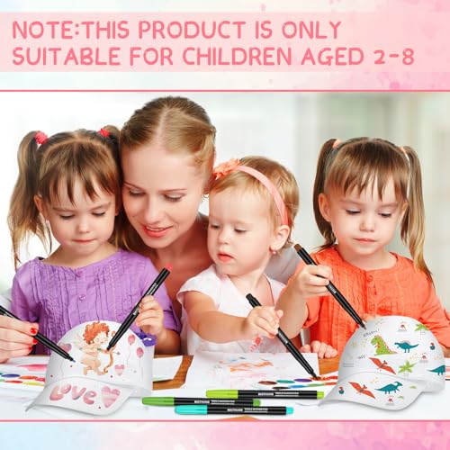Funnysoft 16 Pieces Back to School White DIY Baseball Hat Bulk for Kid First Day of School Classroom Decorate Your Own Cap with Marker - Image 5