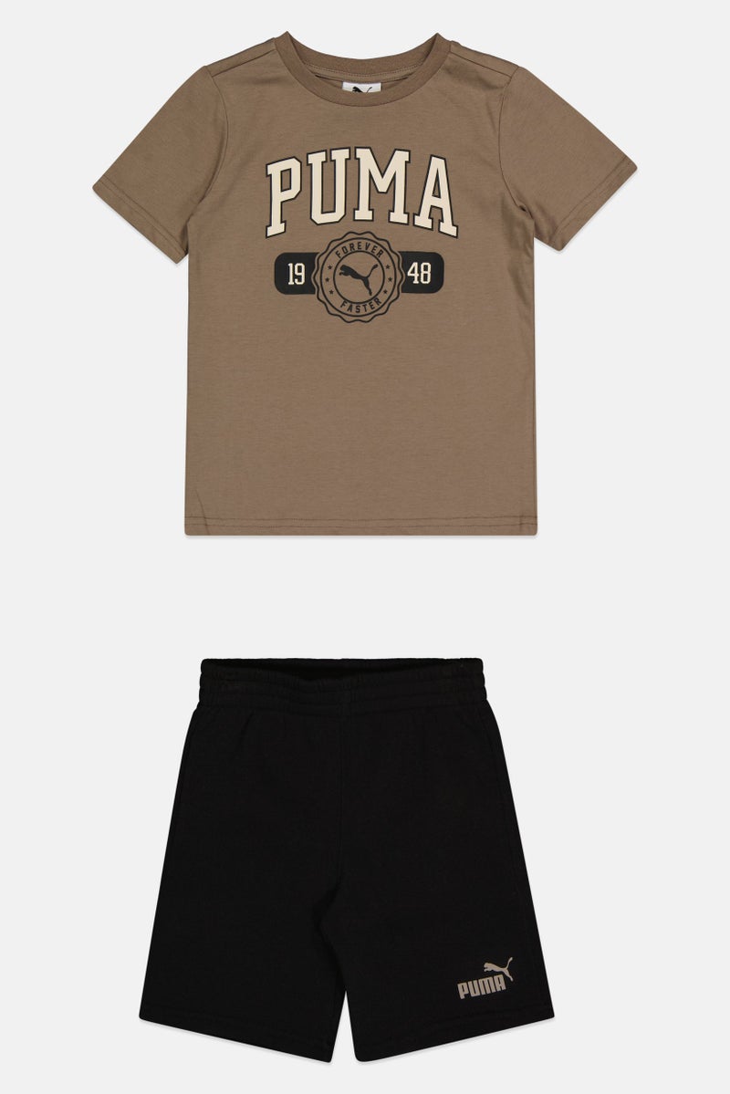 PUMA Kids Boy 2 Pieces Short Sleeve Outdoor T-Shirt And Shorts Set, Multicolor - Image 2